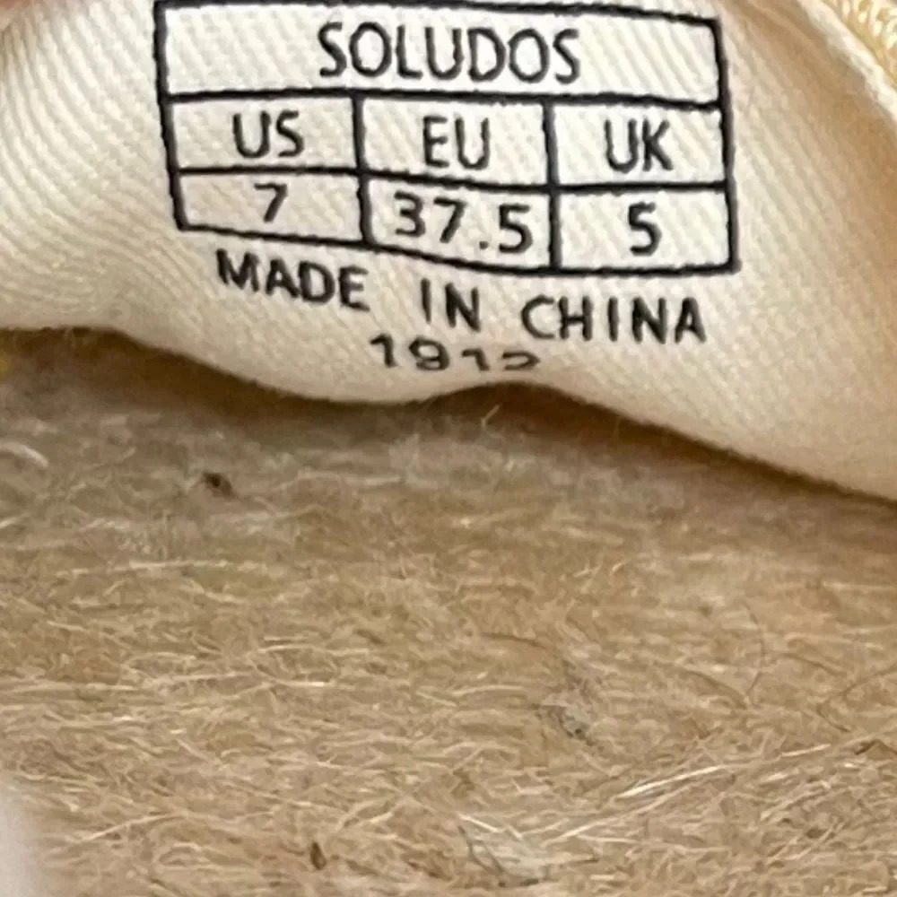 Soludos Lauren Espadrilles Size 7 Plaid Marigold Ankle Wrap Ties Jute EUC - Picture 11 of 11